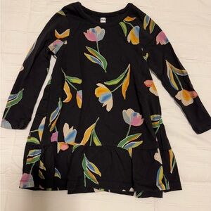 Tea Collection Black Dress with Floral Accents